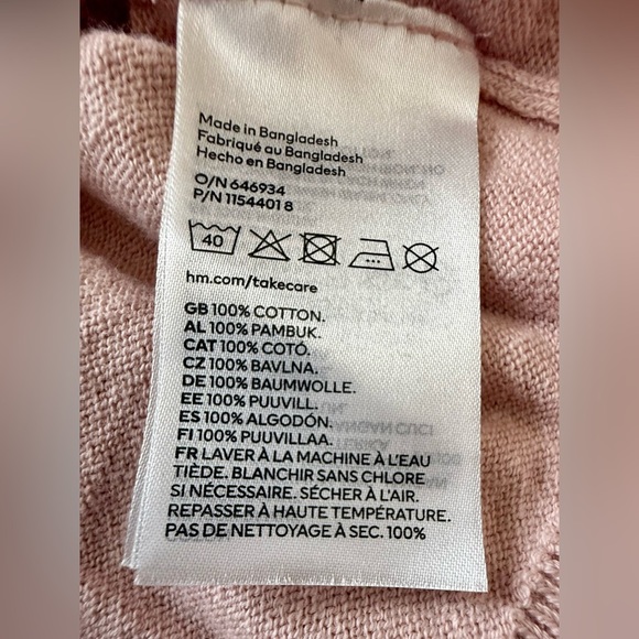 🌸 H&M Pink Cropped Cardigan | Toddler Girls 2-4Y | 100% Cotton - Picture 3 of 4